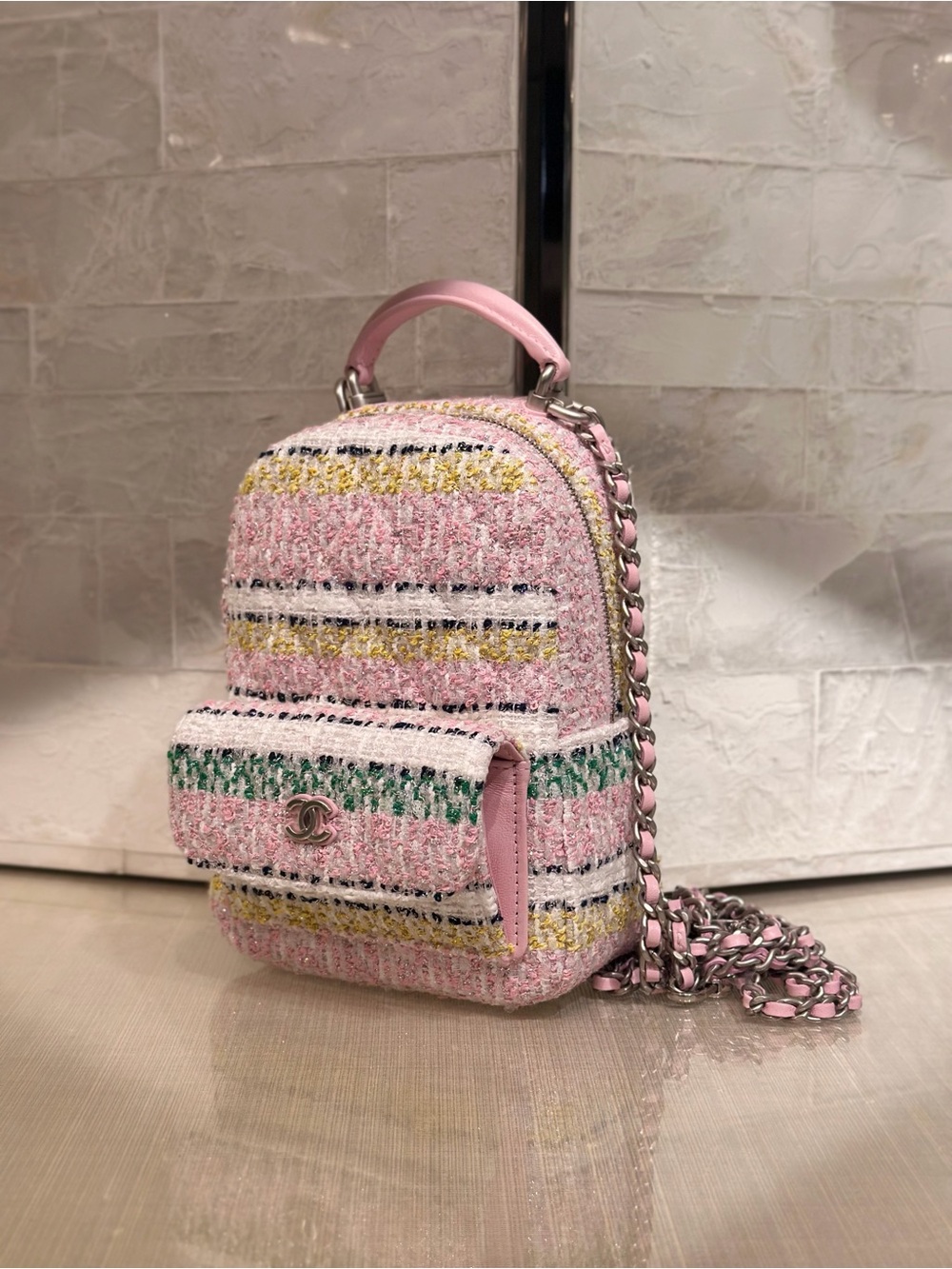 Chanel 24S Mini Tweed Backpack